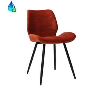 Toby Spisebordsstol i velour H77 cm - Sort/Kobber