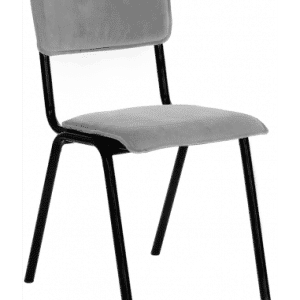 Cas spisebordsstol i metal og velour H82 cm - Sort/Grå