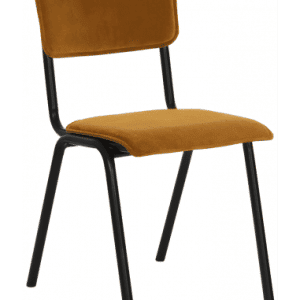 Cas spisebordsstol i metal og velour H82 cm - Sort/Gylden