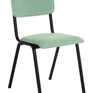 Cas spisebordsstol i metal og velour H82 cm - Sort/Mint
