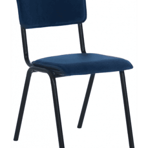 Cas spisebordsstol i metal og velour H82 cm - Sort/Mørkeblå