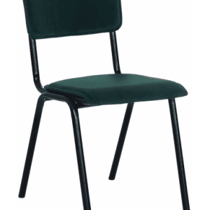 Cas spisebordsstol i metal og velour H82 cm - Sort/Mørkegrøn