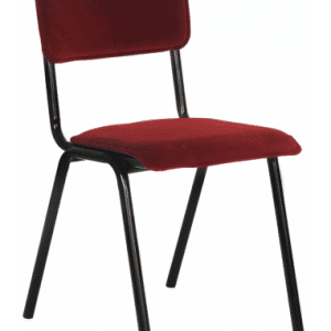 Cas spisebordsstol i metal og velour H82 cm - Sort/Mørkerød