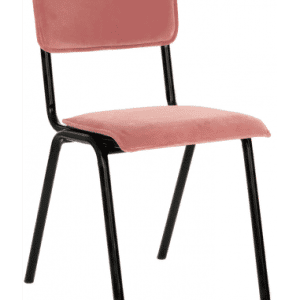 Cas spisebordsstol i metal og velour H82 cm - Sort/Rosa