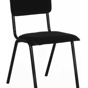 Cas spisebordsstol i metal og velour H82 cm - Sort/Sort