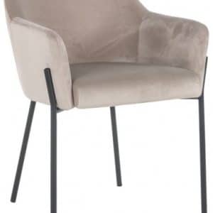Fay spisebordsstol i metal og velour H79 cm - Sort/Khaki
