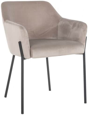 Fay spisebordsstol i metal og velour H79 cm - Sort/Khaki