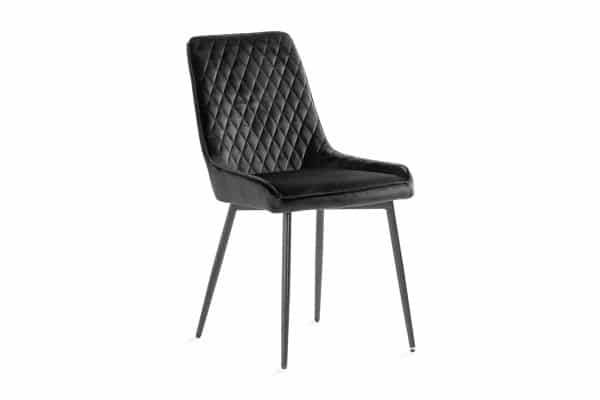 Hennebyn Spisebordsstol, Sort Velour