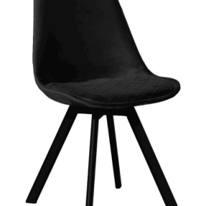 Soof spisebordsstol i metal og velour H84 cm - Sort/Sort
