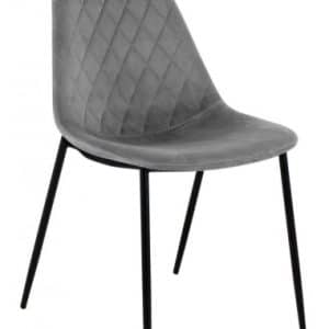Tara spisebordsstol i metal og velour H84 cm - Sort/Grå