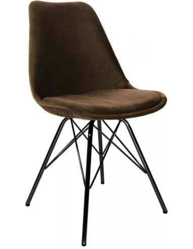 Bucket spisebordsstol i metal og velour H85 cm - Sort/Brun