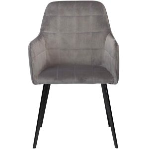 DAN-FORM Embrace spisebordsstol - grå velour og sort stål