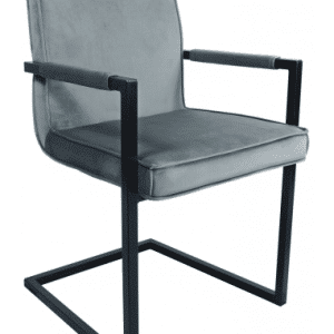 Jim spisebordsstol i metal og velour H90 cm - Sort/Grå