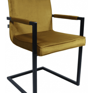 Jim spisebordsstol i metal og velour H90 cm - Sort/Gylden