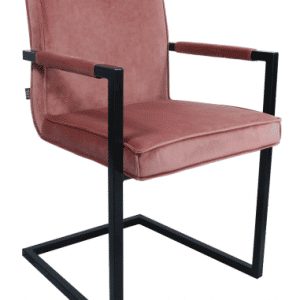 Jim spisebordsstol i metal og velour H90 cm - Sort/Rosa