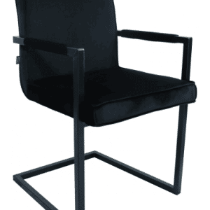Jim spisebordsstol i metal og velour H90 cm - Sort/Sort