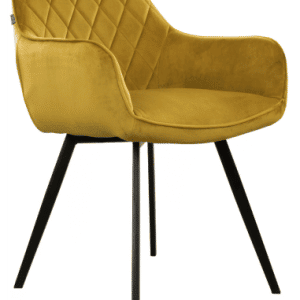 Karl spisebordsstol i metal og velour H86 cm - Sort/Gylden