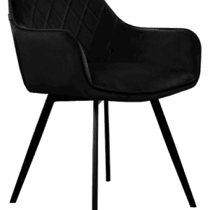 Karl spisebordsstol i metal og velour H86 cm - Sort/Sort