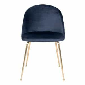 Spisebordsstol i blå velour med ben i messing look HN1205 - 1001251