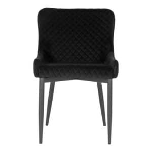 Spisebordsstol i black velour med sorte ben - 1001229