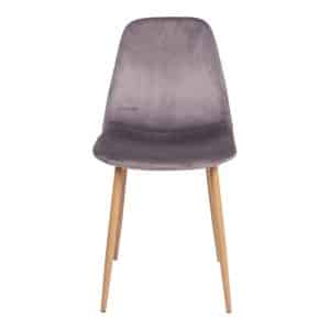 Spisebordsstol i grå velour med ben i trælook HN1213 - 1001121