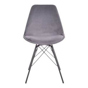 Spisebordsstol i grå velour med sorte ben HN1213 - 1001012