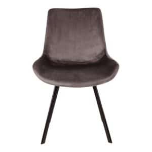 Spisebordsstol i grå velour med sorte ben HN1218 - 1001312