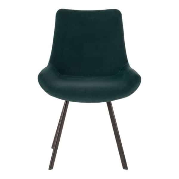Spisebordsstol i grøn velour med sorte ben HN1217 - 1001311