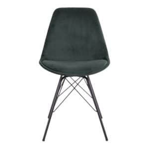 Spisebordsstol i mørke grøn velour med sorte ben HN1206 - 1001011