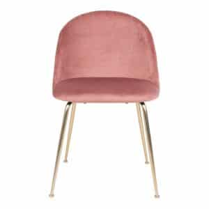 Spisebordsstol i rosa velour med ben i messing look HN1214 - 1001250