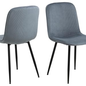 ACT NORDIC Delmy spisebordsstol - grå polyester fløjl og sort metal