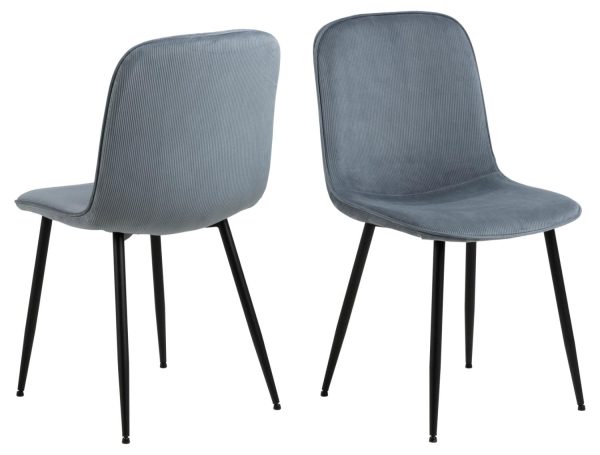 ACT NORDIC Delmy spisebordsstol - grå polyester fløjl og sort metal