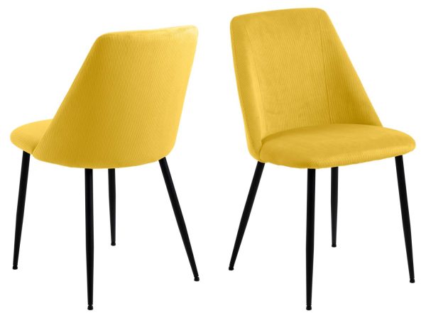 ACT NORDIC Ines spisebordsstol - karry polyester fløjl og sort metal