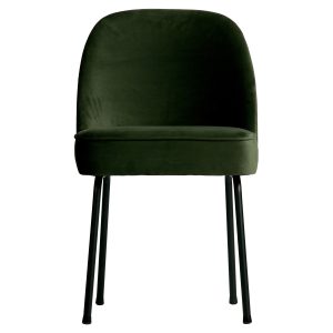 BEPUREHOME Vogue spisebordsstol - onyx grøn fløjl polyester og sort metal