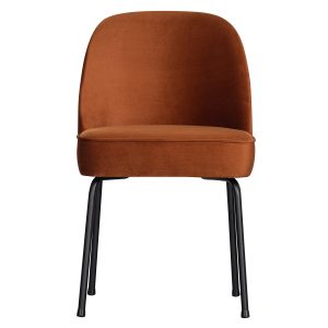 BEPUREHOME Vogue spisebordsstol - rust fløjl polyester og sort metal