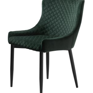 UNIQUE FURNITURE Ottowa spisebordsstol - grøn fløjl og sort metal