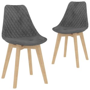 Spisebordsstole 2 stk. fløjl grå