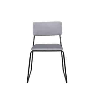 VENTURE DESIGN Kenth spisebordsstol - lysegrå fløjl/polyesterhør og sort stål