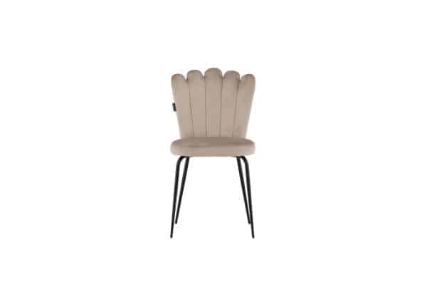 VENTURE DESIGN Limhamn spisebordsstol - beige fløjl og sort stål