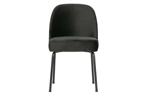 BEPUREHOME Vogue spisebordsstol - sort fløjl polyester og sort metal