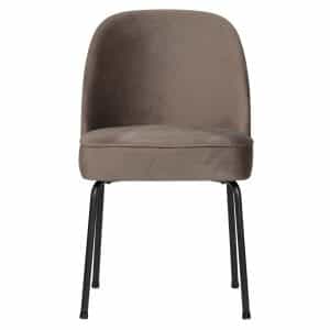 BEPUREHOME Vogue spisebordsstol - nougatfarvet fløjl polyester og sort metal