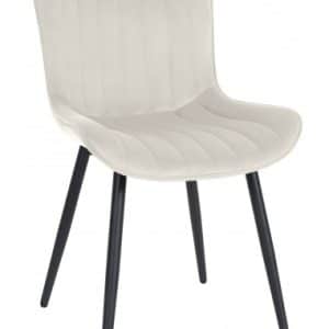 Spisebordsstol i metal og velour H81 cm - Sort/Creme
