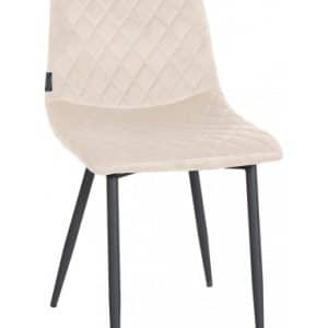 Spisebordsstol i metal og velour H83 cm - Sort/Creme