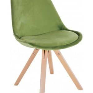 Spisebordsstol i træ og velour H81 cm - Natur/Limegrøn