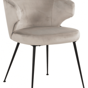 Xandra spisebordsstol i metal og velour H81 cm - Sort/Khaki