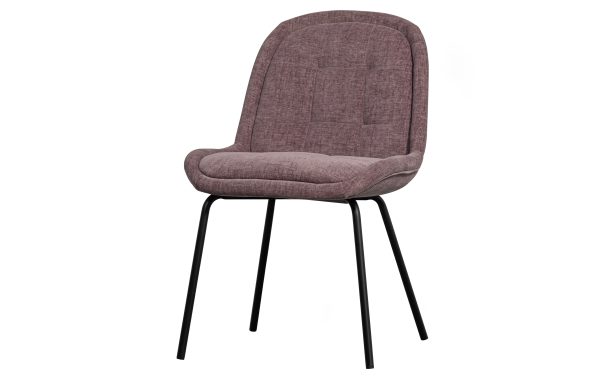 BEPUREHOME Crate spisebordsstol - mauve blank fløjl polyester og sort metal