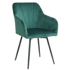 Homeville Lucy med drejefunktion velour mørkegrøn 61x56,5x83cm