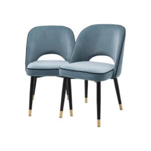 Cliff spisestole savona blue velvet 2-sæt