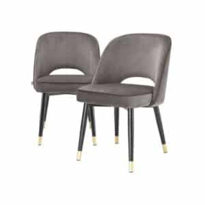 Cliff spisestole savona grey velvet 2-sæt