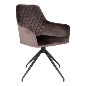 Harbo Spisebordsstol - Grå Velour - m. drejefunktion